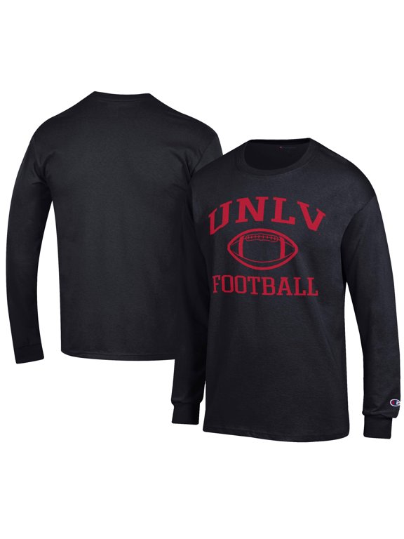 Men's Champion Black UNLV Rebels Football Jersey Long Sleeve T-Shirt