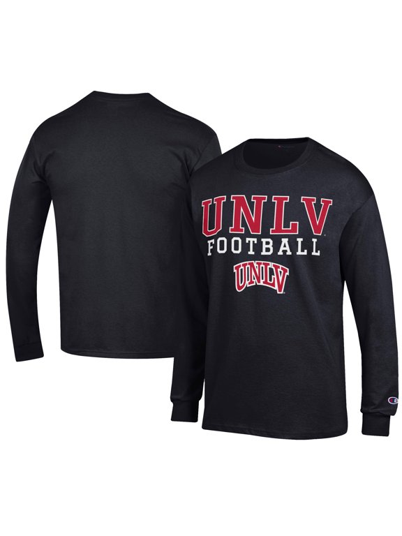 Men's Champion Black UNLV Rebels Football Jersey Long Sleeve T-Shirt
