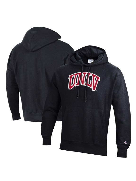 Men's Champion Black UNLV Rebels Reverse Weave Fleece Pullover Hoodie