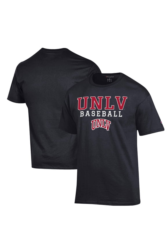 Men's Champion Black UNLV Rebels Stack Baseball T-Shirt