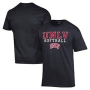 Mens Champion Black UNLV Rebels Stack Logo Softball Powerblend T-Shirt