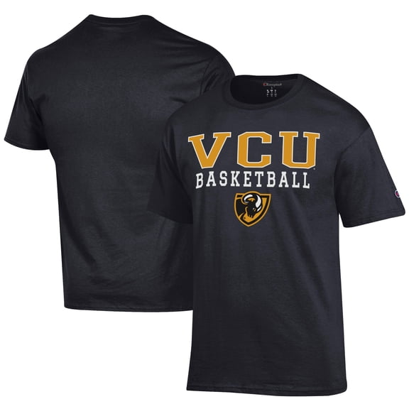 Men's Champion  Black VCU Rams Icon Logo Basketball Jersey T-Shirt