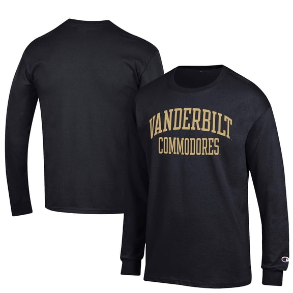 Men's Champion Black Vanderbilt Commodores Jersey Long Sleeve T-Shirt