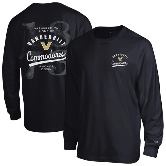 Men's Champion Black Vanderbilt Commodores Laminated All-Star Long Sleeve T-Shirt