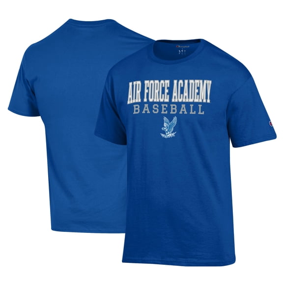 Men's Champion Blue Air Force Falcons Primary Team Logo Stack Logo Baseball Powerblend T-Shirt