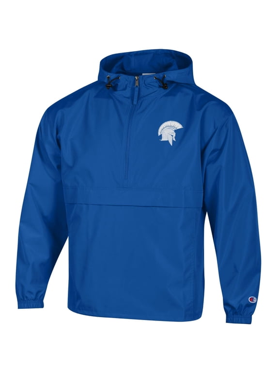 Men's Champion Blue Case Western Reserve Spartans Packable Half-Zip Hooded Jacket