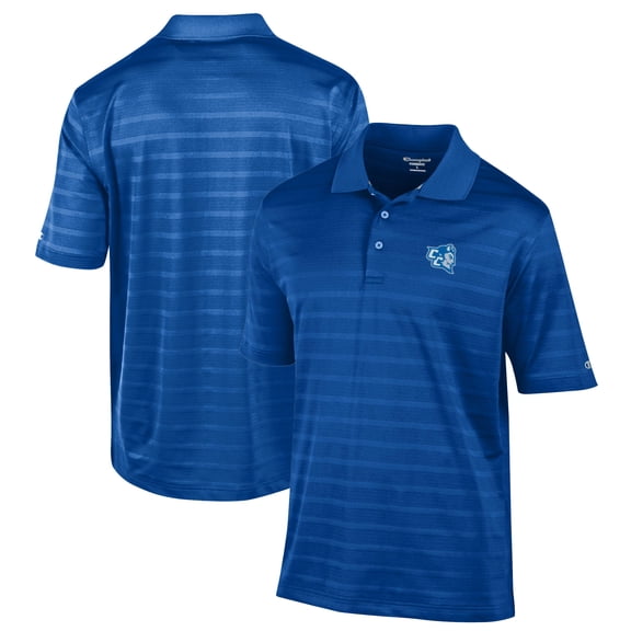 Men's Champion Blue Central Connecticut State Blue Devils Relaxed Fit Textured Solid Polo