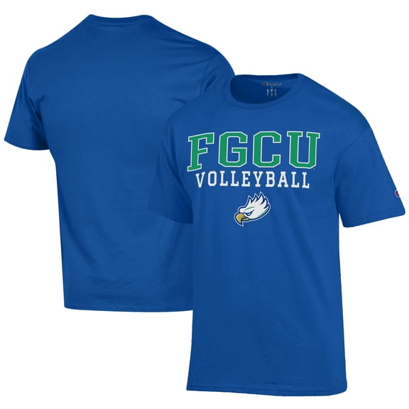 Men's Champion  Blue Florida Gulf Coast Eagles Icon Logo Volleyball Jersey T-Shirt