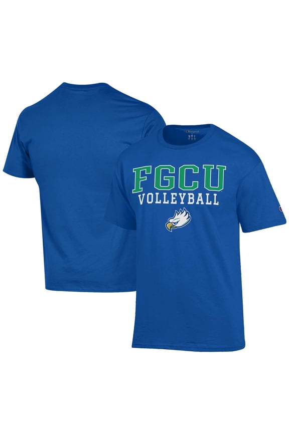 Men's Champion  Blue Florida Gulf Coast Eagles Icon Logo Volleyball Jersey T-Shirt