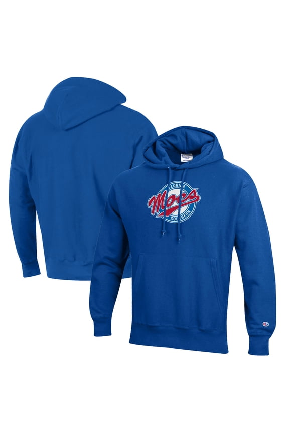 Men's Champion Blue Florida Southern Moccasins Reverse Weave Fleece Pullover Hoodie