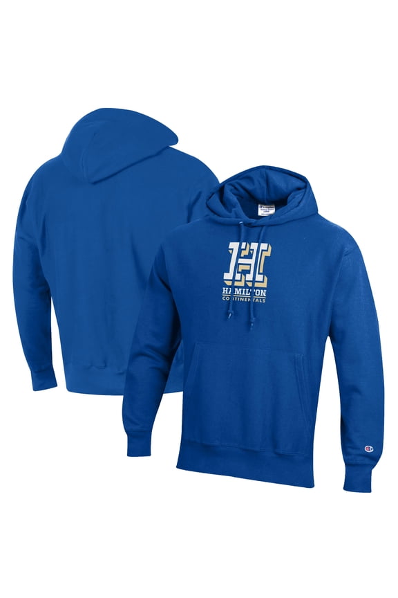Men's Champion Blue Hamilton Continentals Reverse Weave Pullover Hoodie