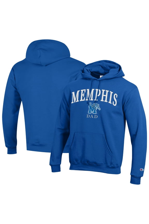 Men's Champion Blue Memphis Tigers Arch Dad Eco Powerblend Hoodie