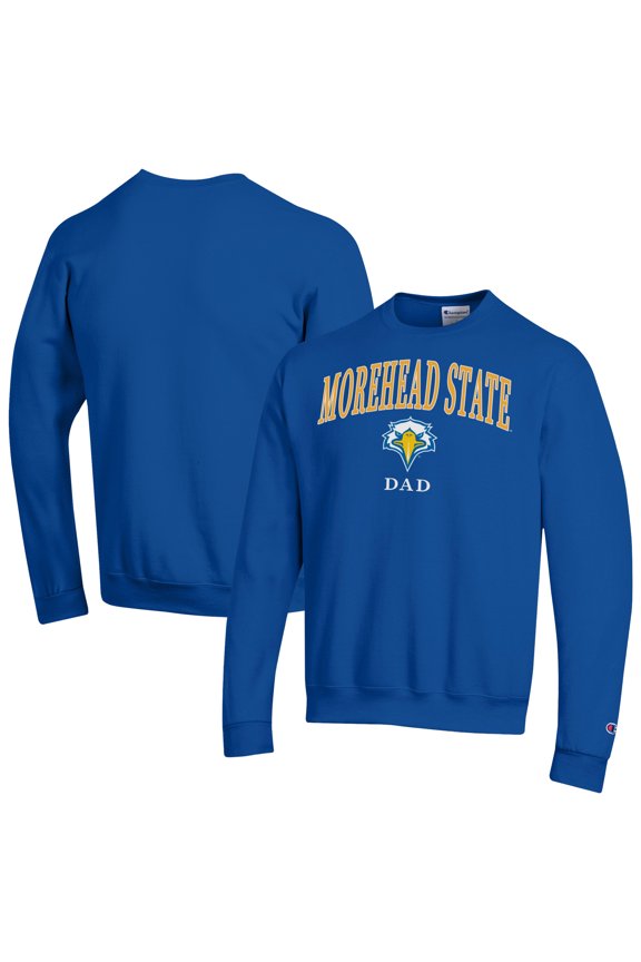Men's Champion Blue Morehead State Eagles Dad Logo Eco Powerblend Sweatshirt