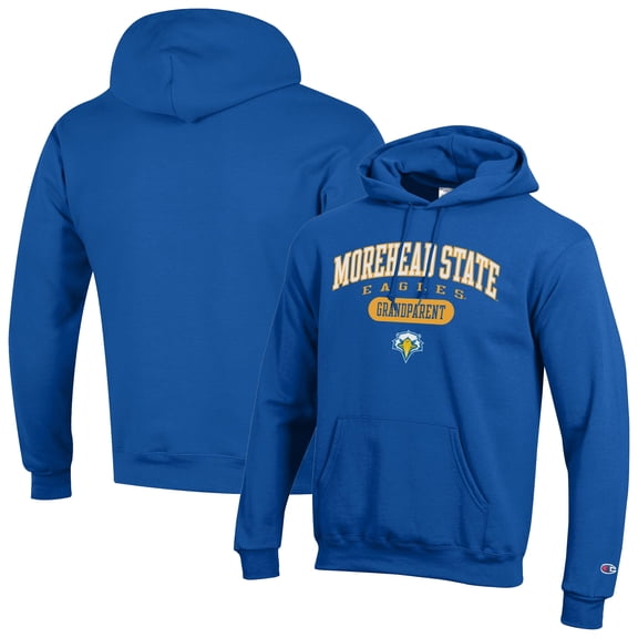 Men's Champion Blue Morehead State Eagles Grandparent Logo Eco Powerblend Hoodie