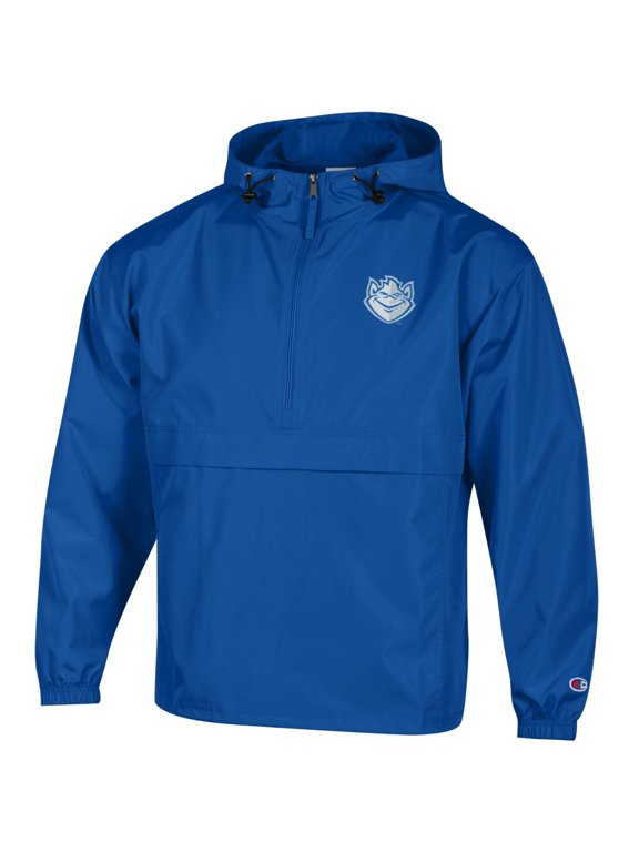 Men's Champion Blue Saint Louis Billikens Packable Half-Zip Hooded Jacket