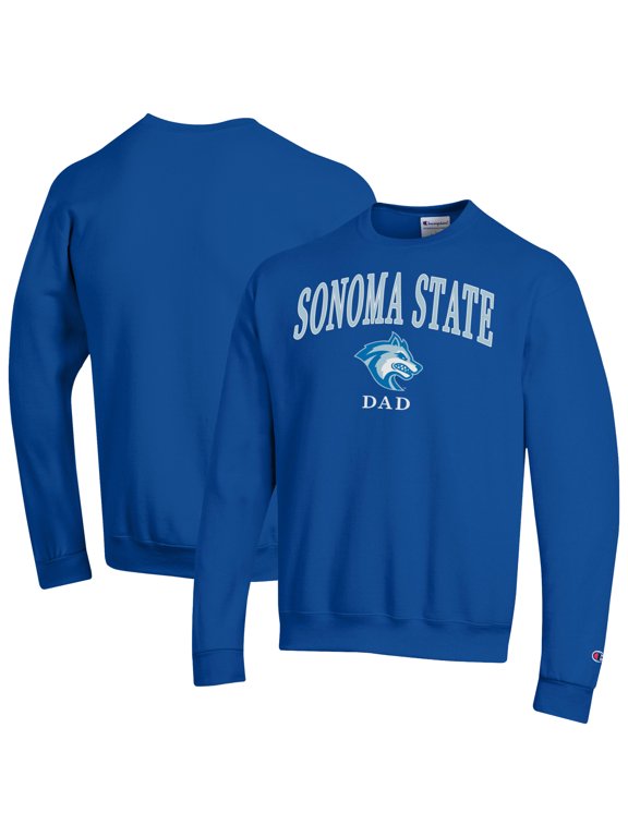 Men's Champion Blue Sonoma State Seawolves Arch Dad Eco Powerblend Sweatshirt