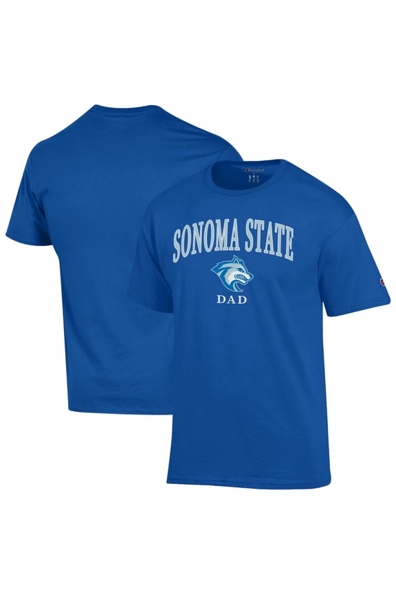 Men's Champion Blue Sonoma State Seawolves Arch Dad Jersey T-Shirt