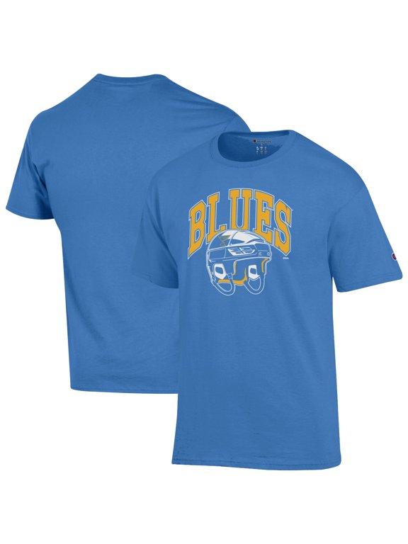Men's Champion Blue St. Louis Blues Helmet T-Shirt