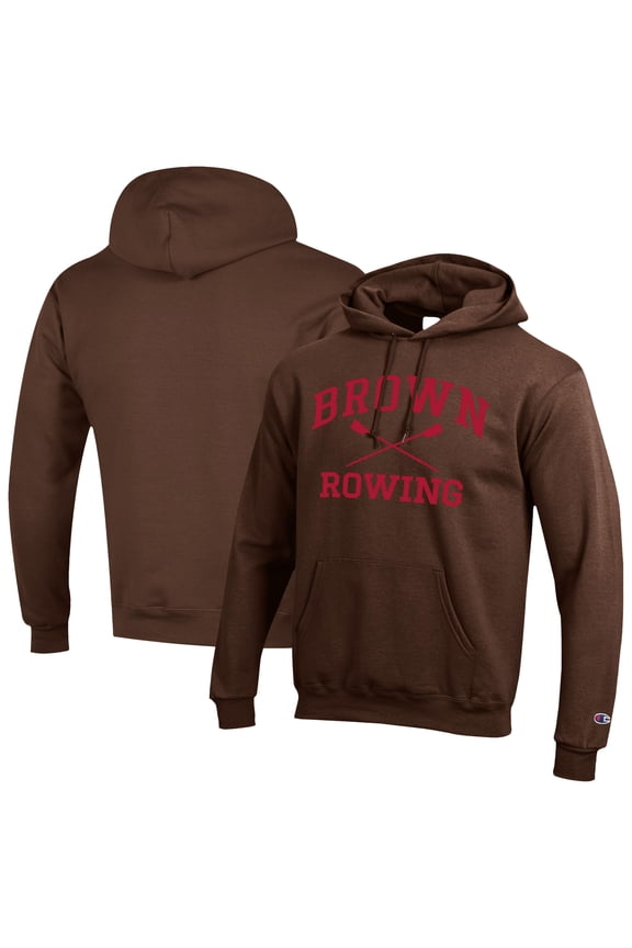 Men's Champion Brown Brown Bears Rowing Eco Powerblend Pullover Hoodie