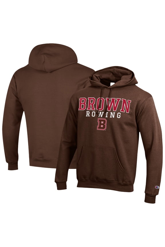 Men's Champion Brown Brown Bears Rowing Eco Powerblend Pullover Hoodie