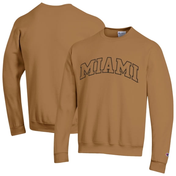 Men's Champion Brown Miami Hurricanes Latte Fleece Sweatshirt
