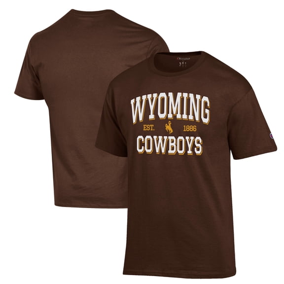 Men's Champion Brown Wyoming Cowboys Est. Date Jersey T-Shirt