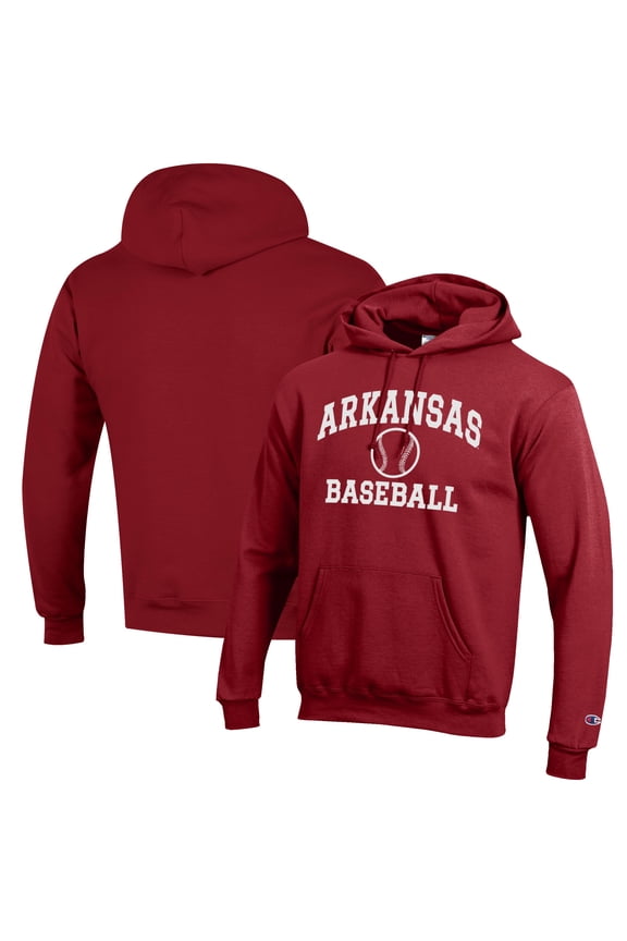 Men's Champion Cardinal Arkansas Razorbacks Baseball Icon Pullover Hoodie
