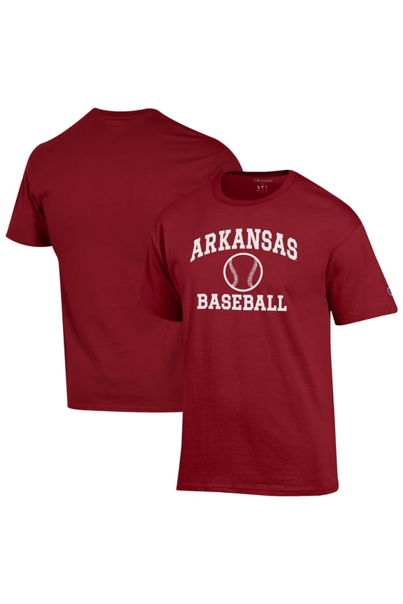 Men's Champion Cardinal Arkansas Razorbacks Baseball Icon T-Shirt