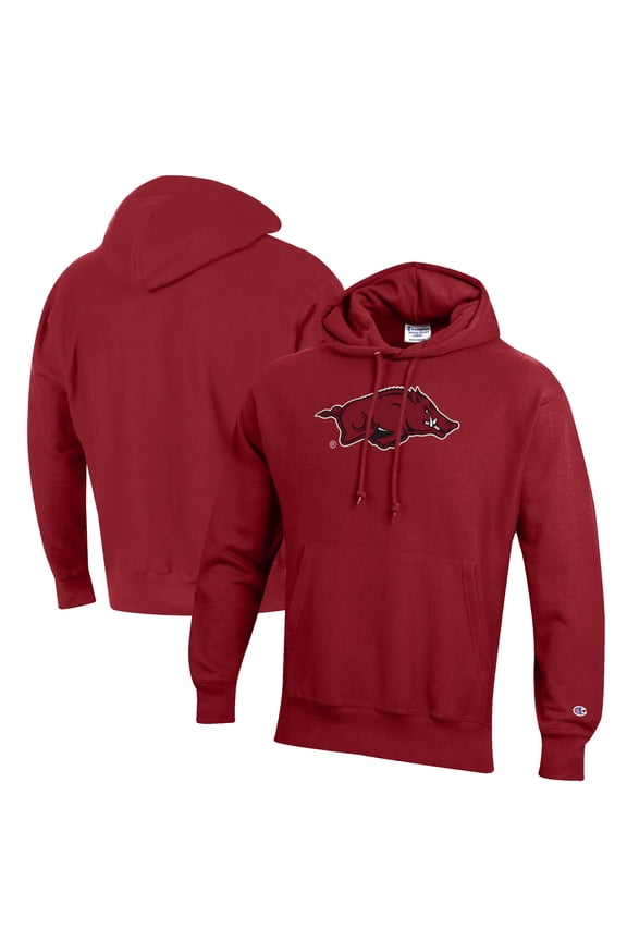 Men's Champion Cardinal Arkansas Razorbacks Reverse Weave Fleece Pullover Hoodie
