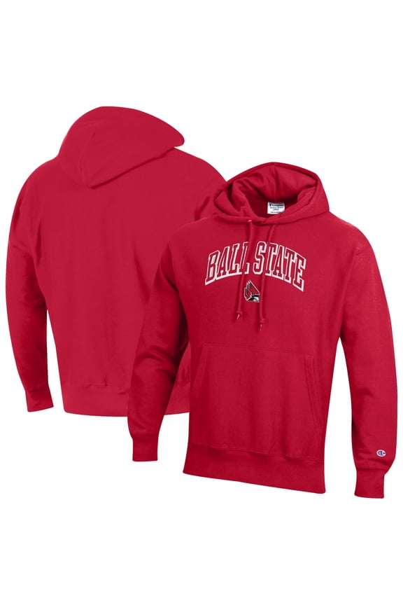 Men's Champion Cardinal Ball State Cardinals Reverse Weave Hoodie