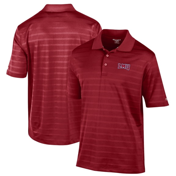 Men's Champion Cardinal Loyola Marymount Lions Relaxed Fit Textured Solid Polo