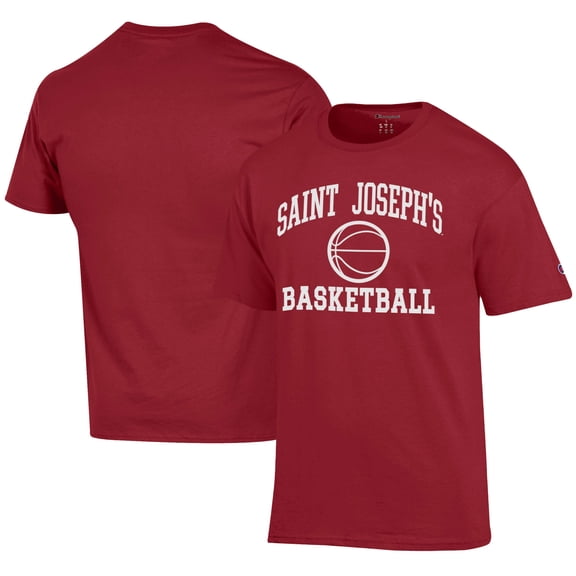 Men's Champion  Cardinal Saint Joseph's Hawks Icon Logo Basketball Jersey T-Shirt