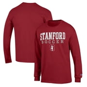 Mens Champion Cardinal Stanford Cardinal Soccer Stack Logo Long Sleeve T-Shirt