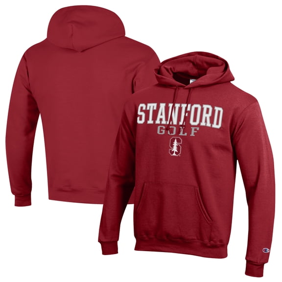 Men's Champion Cardinal Stanford Cardinal Stacked Golf Powerblend Pullover Hoodie