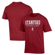 Mens Champion Cardinal Stanford Cardinal Wrestling Stack Logo T-Shirt