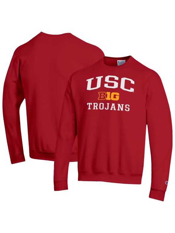 Men's Champion Cardinal USC Trojans Big Ten Powerblend Pullover Sweatshirt