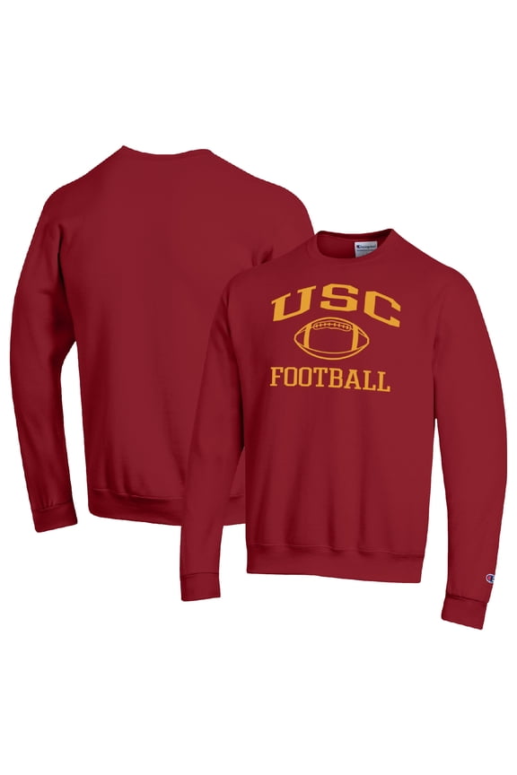 Men's Champion Cardinal USC Trojans Football Icon Pullover Sweatshirt