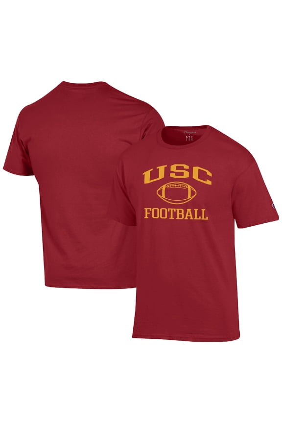 Men's Champion Cardinal USC Trojans Football Icon  T-Shirt