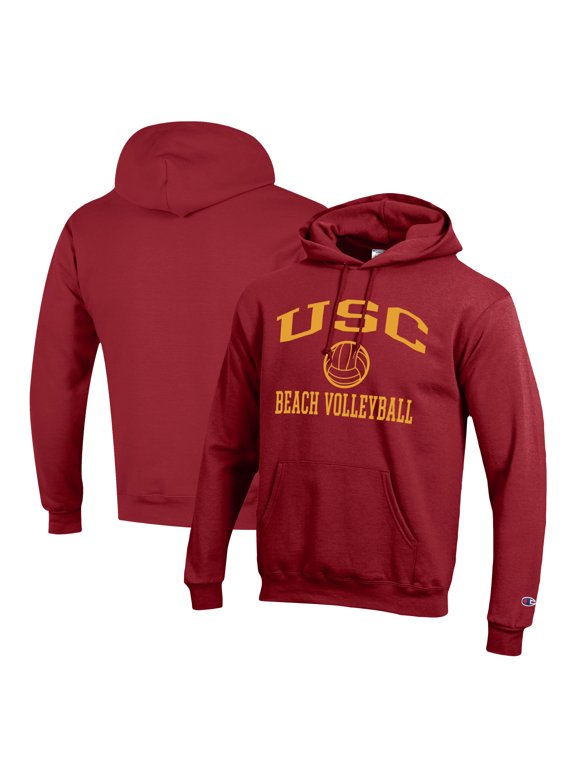 Men's Champion Cardinal USC Trojans Icon Beach Volleyball Powerblend Pullover Hoodie