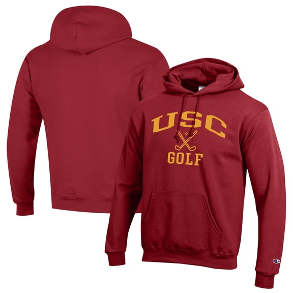 Men's Champion  Cardinal USC Trojans Icon Golf Powerblend Pullover Hoodie