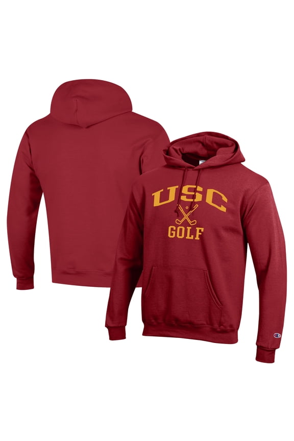 Men's Champion  Cardinal USC Trojans Icon Golf Powerblend Pullover Hoodie