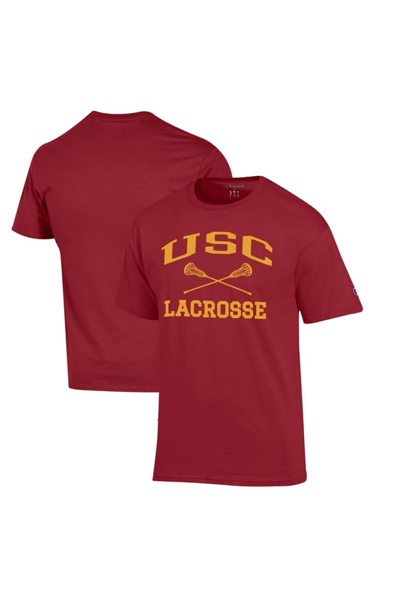 Men's Champion Cardinal USC Trojans Lacrosse Icon Powerblend T-Shirt