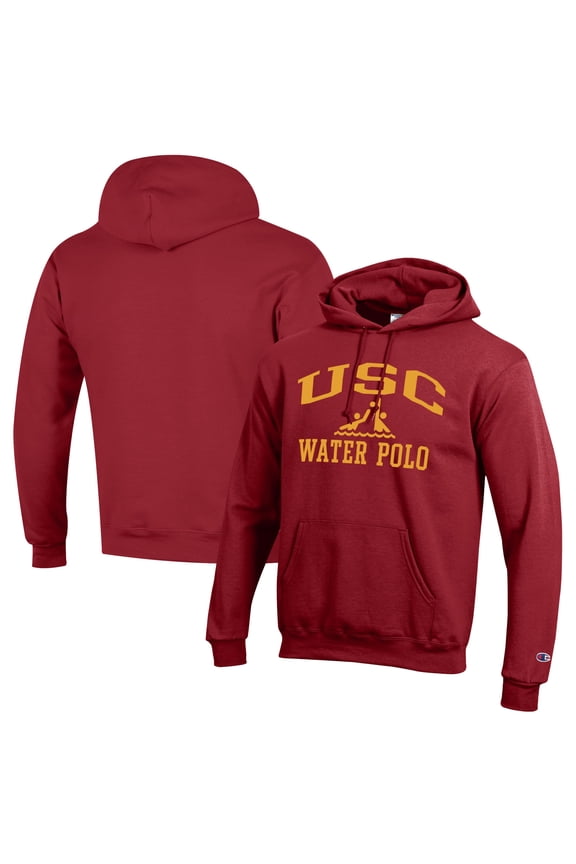 Men's-Champion Cardinal USC Trojans Powerblend Pullover Hoodie