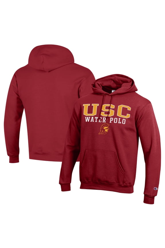 Men's-Champion Cardinal USC Trojans Powerblend Pullover Hoodie