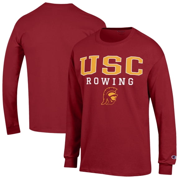 Men's Champion Cardinal USC Trojans Rowing Jersey Long Sleeve T-Shirt