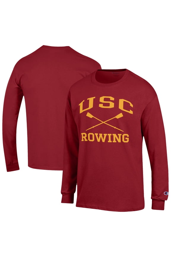 Men's Champion  Cardinal USC Trojans Rowing Jersey Long Sleeve T-Shirt