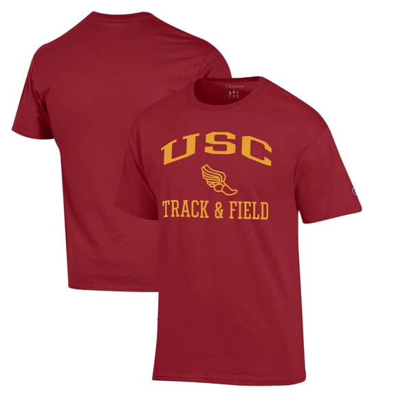 Men's Champion  Cardinal USC Trojans Track & Field Icon T-Shirt