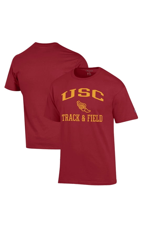 Men's Champion  Cardinal USC Trojans Track & Field Icon T-Shirt