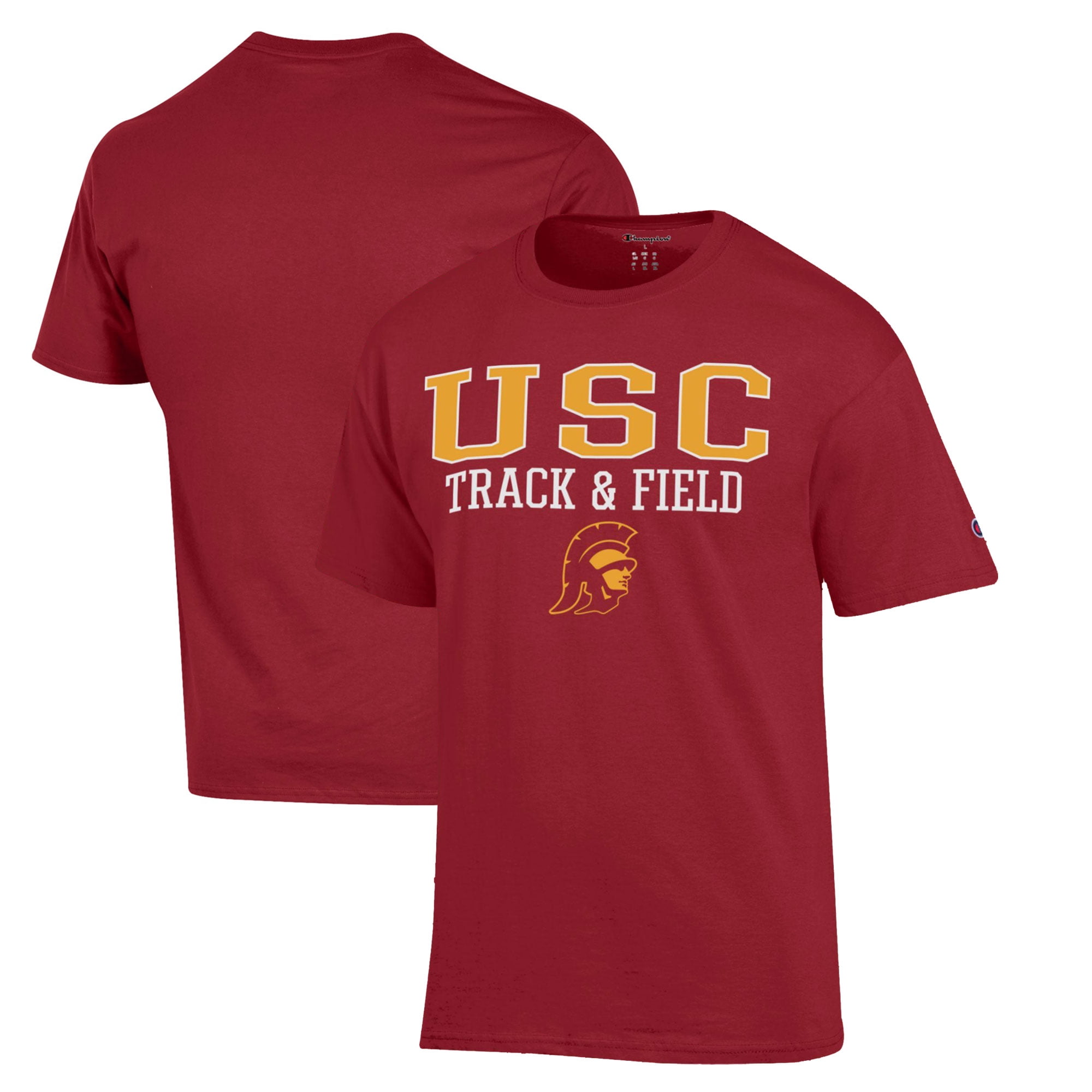 Men's Champion  Cardinal USC Trojans Track & Field Stack T-Shirt