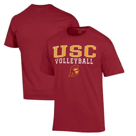 Men's Champion Cardinal USC Trojans Volleyball Stack T-Shirt